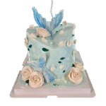 Ocean Blue Floral Fresh Cream Cake