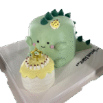 Dinosaur-inspired character cake