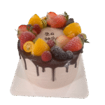Chocolate Fresh Cream Fruit Cake