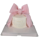 Elegant Pink Bow Fresh Cream Cake