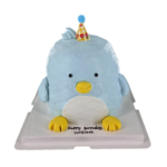 Cute Blue Penguin Fresh Cream Cake